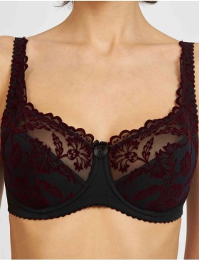 Бюстгальтер полумягкий с флок напылением Simona M 900 бархат бордо, Цвет: бархат бордо, Размеры: 75H