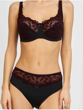 Бюстгальтер полумягкий с флок напылением Simona M 900 бархат бордо, Цвет: бархат бордо, Размеры: 75H, изображение 2