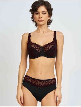 Бюстгальтер полумягкий с флок напылением Simona M 900 бархат бордо, Цвет: бархат бордо, Размеры: 75H, изображение 10