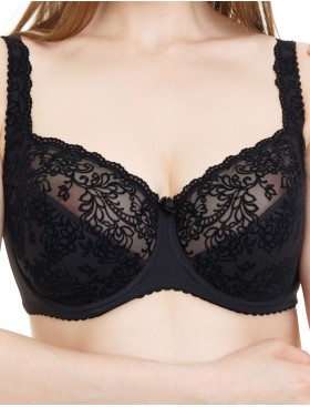 Бюстгальтер полумягкий с флок напылением Simona M 900 бархат черный, Цвет: бархат черный, Размеры: 70H