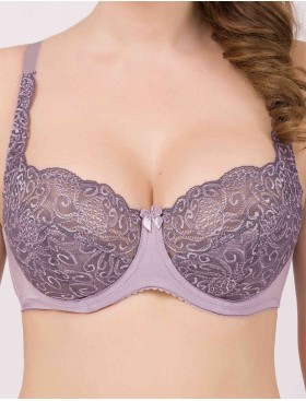 Бюстгальтер полумягкий биколор Simona M 900 серо-туман, Цвет: серо-туман, Размеры: 75H