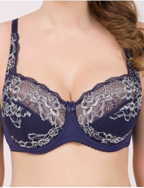 Бюстгальтер полумягкий биколор Simona M 900 синий-серебро, Цвет: синий-серебро, Размеры: 75H