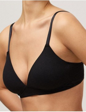 Хлопковый бюстгальтер без косточек Ysabel Mora 10067 LAPURESA черный, Цвет: черный, Размеры: 70B