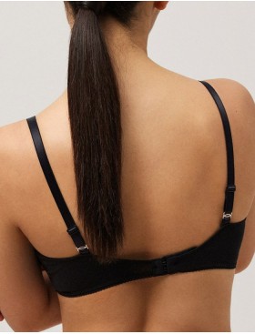 Хлопковый бюстгальтер без косточек Ysabel Mora 10067 LAPURESA черный, Цвет: черный, Размеры: 70B, изображение 2