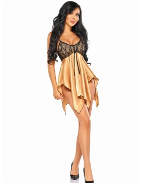 Соблазнительная сорочка Beauty Night JULIETA CHEMISE GOLD, Цвет: золотой, Размеры: S/M, изображение 4