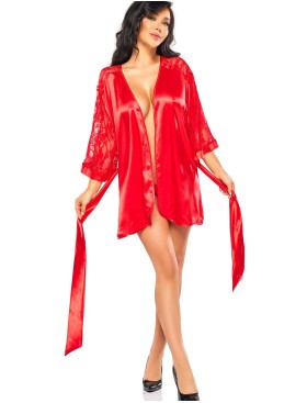 Короткий пеньюар с кружевными рукавами Beauty Night MARISSA PEIGNOIR RED, Цвет: красный, Размеры: S/M/L, изображение 4