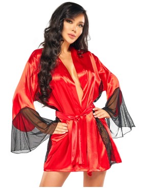 Короткий пеньюар + трусики Beauty Night SARA PEIGNOIR RED, Цвет: красный, Размеры: S/M/L