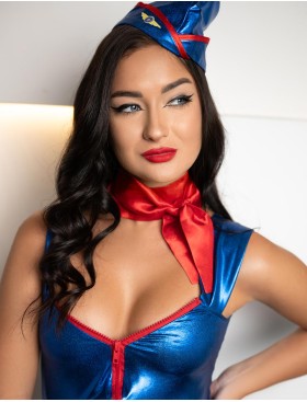 Ролевой костюм стюардессы Devil & Angel 7298, Цвет: темно-синий, Размеры: M, изображение 4