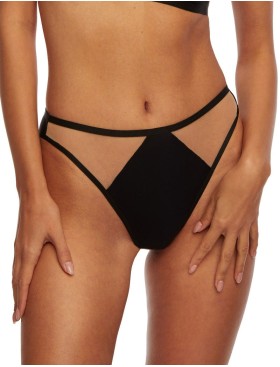 Трусики стринги Kinga LOU 932/2-S телесно-черный, Цвет: телесный+черный, Размеры: L