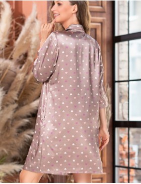 Атласная ночная рубашка Mia-Mella JULIA HEARTS 7077 латте, Цвет: кофе латте, Размеры: XS, изображение 2