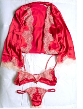 Комплект-тройка из атласа Mia-Amore RUBY 7175, Цвет: красный, Размеры: S, изображение 5