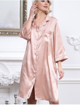 Атласная ночная рубашка Mia-Mella JULIA 8737 светлая пудра, Цвет: светлая пудра, Размеры: M