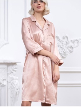 Атласная ночная рубашка Mia-Mella JULIA 8737 светлая пудра, Цвет: светлая пудра, Размеры: M, изображение 4
