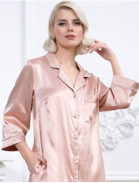 Атласная ночная рубашка Mia-Mella JULIA 8737 светлая пудра, Цвет: светлая пудра, Размеры: M, изображение 3