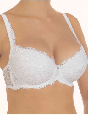 Бюстгальтер балконет пуш-ап Nikol Djumon 132 10 белый, Цвет: белый, Размеры: 70E