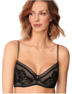 Бюстгальтер балконет съемный пуш-ап Nipplex ZARA P-UP черный, Цвет: черный, Размеры: 80C, изображение 5