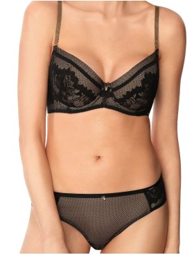 Бюстгальтер балконет съемный пуш-ап Nipplex ZARA P-UP черный, Цвет: черный, Размеры: 80C, изображение 2