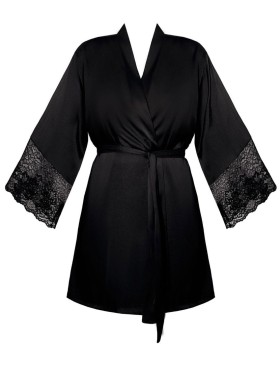 Короткий халат-кимоно из атласа Nipplex ZORA черный, Цвет: черный, Размеры: L, изображение 5