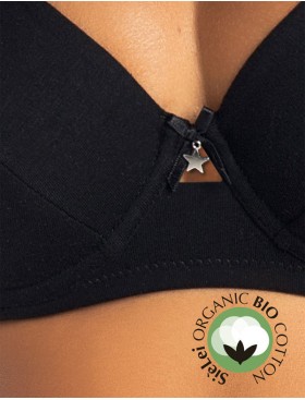 Бюстгальтер мягкий хлопковый Sielei NATURAL COTTON 1442 nero, Цвет: nero (черный), Размеры: 80C, изображение 4