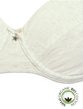 Бюстгальтер мягкий хлопковый Sielei NATURAL COTTON 1442 ecru melange, Цвет: ecru melange, Размеры: 75C, изображение 4