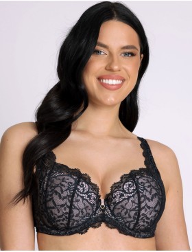 Бюстгальтер балконет тюльпан Subtille CALIBRI BLACK full cup, Цвет: черный+розовый, Размеры: 75D, изображение 3