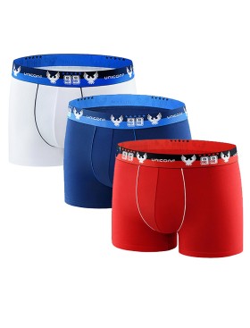 Комплект мужских боксеров UNICONF BB12 (3 шт), Цвет: белый/синий/красный, Размеры: M, изображение 2
