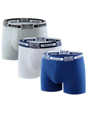 Комплект мужских боксеров UNICONF BB32 (3 шт), Цвет: белый/синий/серый, Размеры: M, изображение 2
