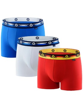 Комплект мужских боксеров UNICONF BB33 (3 шт), Цвет: белый/голубой/красны, Размеры: XL, изображение 2