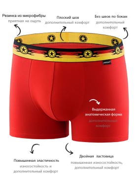 Комплект мужских боксеров UNICONF BB33 (3 шт), Цвет: белый/голубой/красны, Размеры: XL, изображение 3