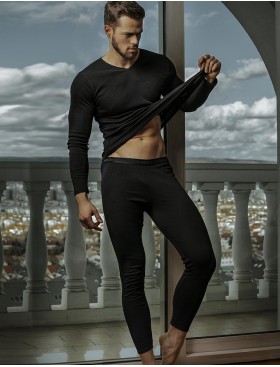 Мужские хлопковые кальсоны UNICONF IN17, Цвет: черный, Размеры: M