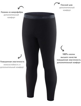 Мужские хлопковые кальсоны UNICONF IN17, Цвет: черный, Размеры: M, изображение 3