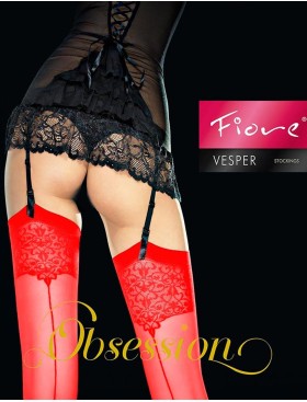 Чулки под пояс Fiore 4021/O VESPER 20 den красный, Цвет: красный, Размеры: 2