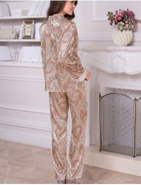 Пижама из натурального шелка Mia-Amore CLEMENTINA 3456, Цвет: латте, Размеры: L, изображение 2