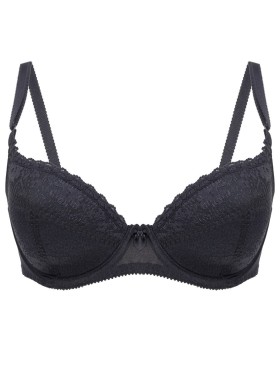 Плотный бюстгальтер без поролона Misstyle 4123 черный, Цвет: черный, Размеры: 75D, изображение 2