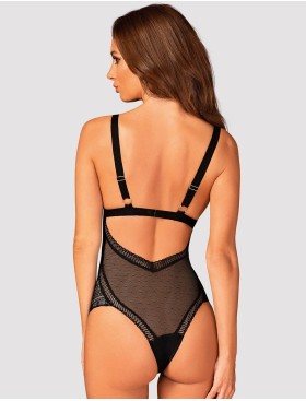 Полупрозрачное боди Obsessive ESTIQUA TEDDY, Цвет: черный, Размеры: XS/S, изображение 2