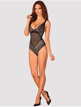 Полупрозрачное боди Obsessive ESTIQUA TEDDY, Цвет: черный, Размеры: XS/S, изображение 3