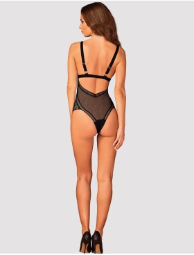 Полупрозрачное боди Obsessive ESTIQUA TEDDY, Цвет: черный, Размеры: XS/S, изображение 4
