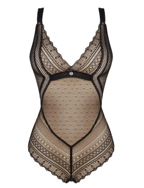 Полупрозрачное боди Obsessive ESTIQUA TEDDY, Цвет: черный, Размеры: XS/S, изображение 5
