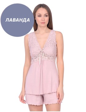 Пижамный комплект с шортами Reina 215 лаванда, Цвет: лаванда, Размеры: M