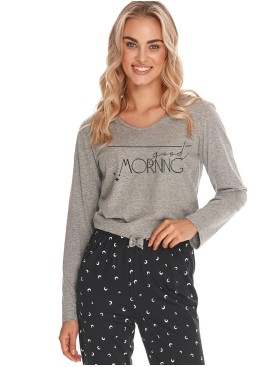 Женская пижама с брюками Taro 2556/2807 ANA серый/черный, Цвет: серый/черный, Размеры: S