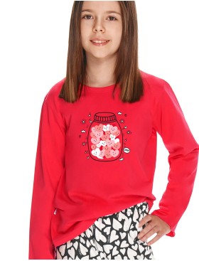 Детская пижама для девочки Taro 2589-2590 LIVIA малиновый, Цвет: малиновый, Размеры: 116, изображение 2