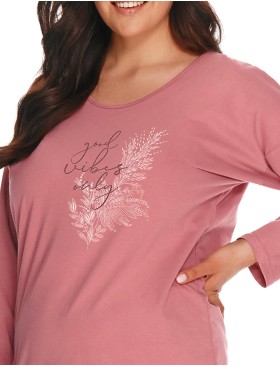 Женская пижама из хлопка Taro 2802/2803 GIORGIA пыльная роза/белый, Цвет: пыльная роза/белый, Размеры: 6XL, изображение 3