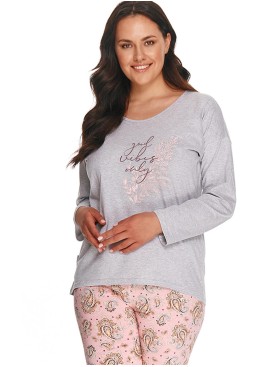 Женская пижама из хлопка Taro 2802/2803 GIORGIA серый/розовый, Цвет: серый/розовый, Размеры: 2XL