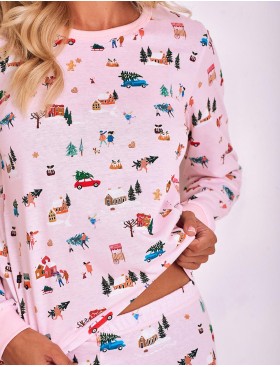 Новогодняя женская пижама Taro 2836 LAURA розовый, Цвет: розовый, Размеры: S, изображение 3