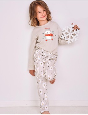 Детская утепленная пижама Taro 2846/2847/2848 ANIELA, Цвет: серый, Размеры: 128