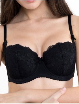 Бюстгальтер балконет Elli 7055 черный, Цвет: черный, Размеры: 75D