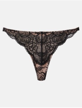 Кружевные трусы стринги Esotiq 39935 TULIA черный+бежевый, Цвет: черный+бежевый, Размеры: S, изображение 4