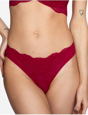 Кружевные трусы бразилиана Esotiq 39936 TULIA вишневый, Цвет: вишневый, Размеры: S
