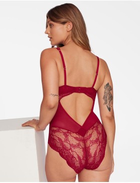 Боди со съемным пуш-ап Esotiq 39968 TULIA, Цвет: вишневый, Размеры: S, изображение 2