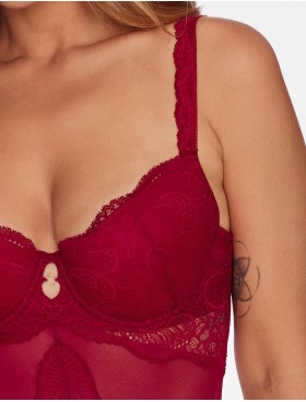 Боди со съемным пуш-ап Esotiq 39968 TULIA, Цвет: вишневый, Размеры: S, изображение 4